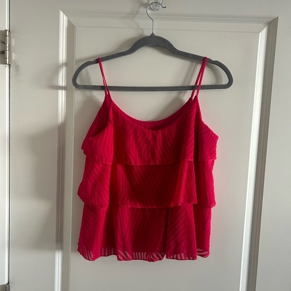 Anthropologie Amadi Tiered Cami Tank Top in Pink Rose Size XS - Picture 2 of 8